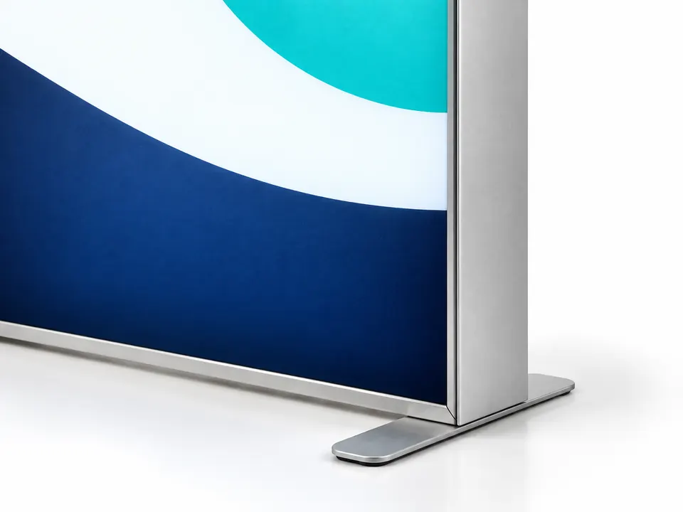 Classic Backlit Standees — close-up of the illustrative product materials and finish