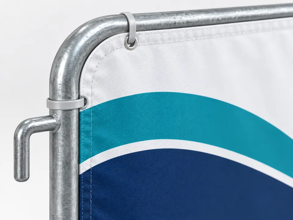 Crowd Barrier Covers — close-up of the illustrative product materials and finish