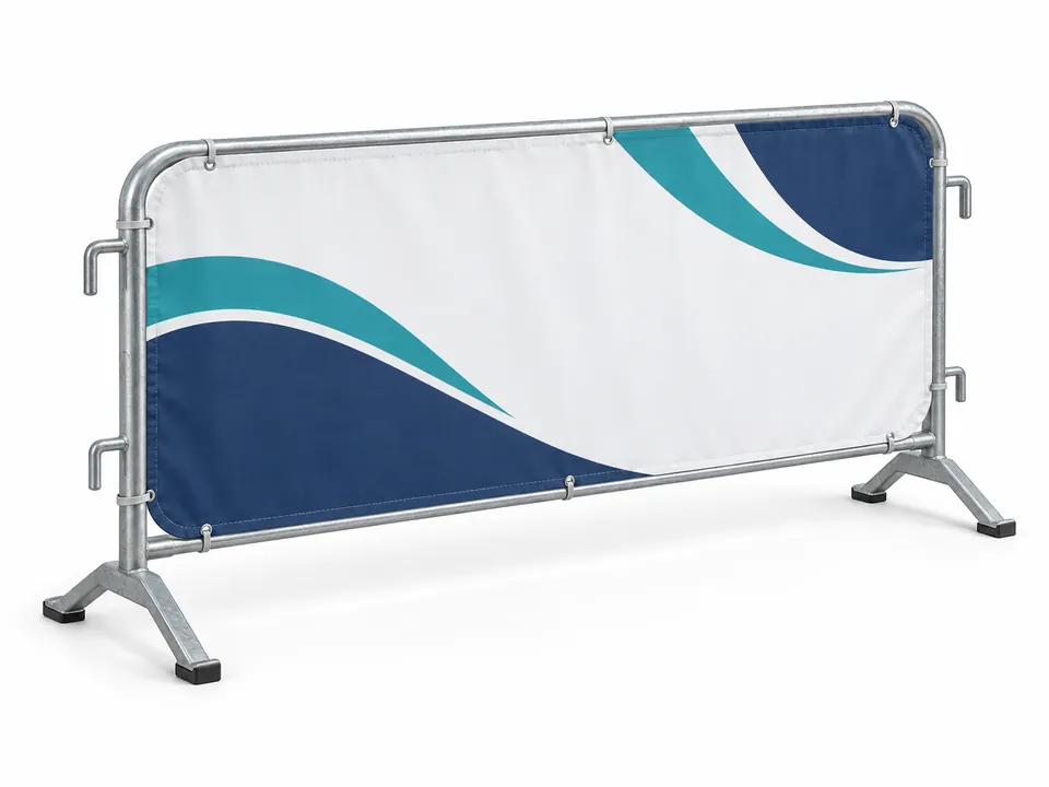 Crowd Barrier Covers — illustrative product concept on a clean background