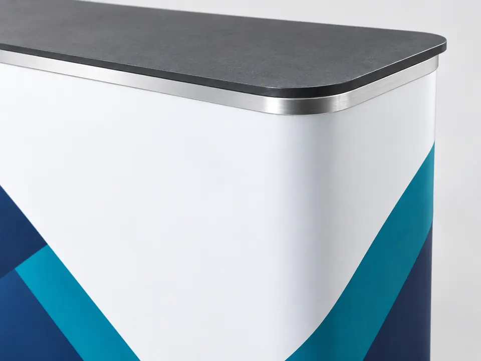 Exhibition Counters — close-up of the illustrative product materials and finish