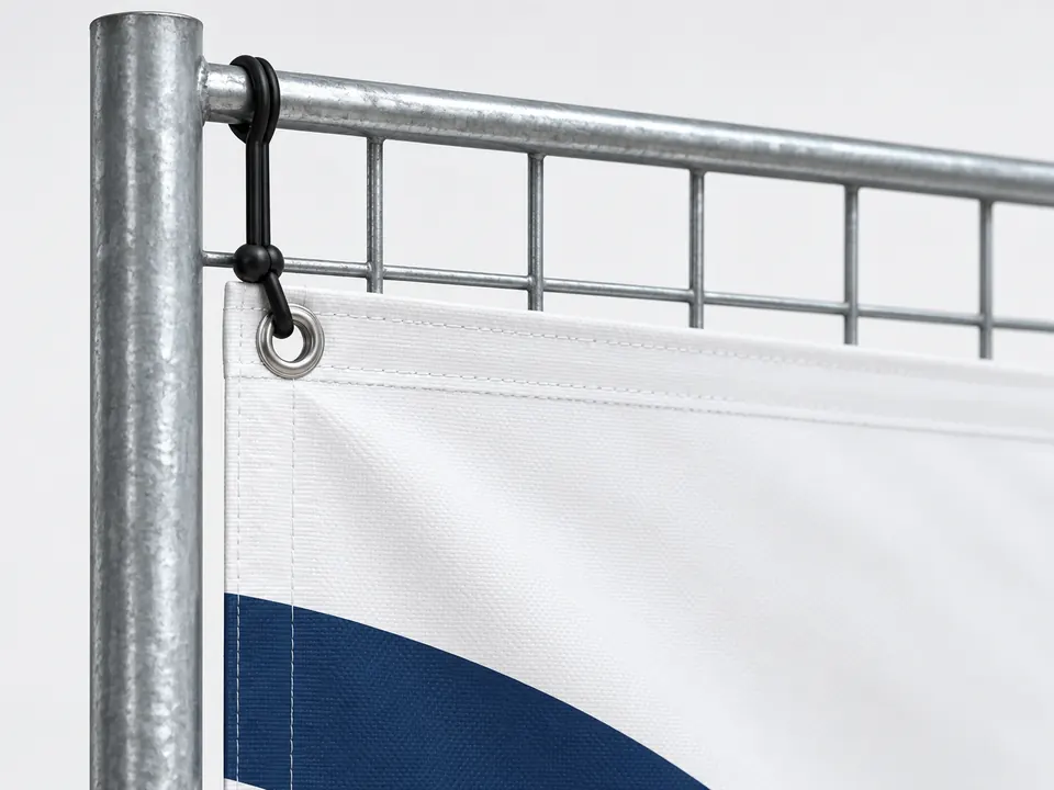 Fence Banners — close-up of the illustrative product materials and finish