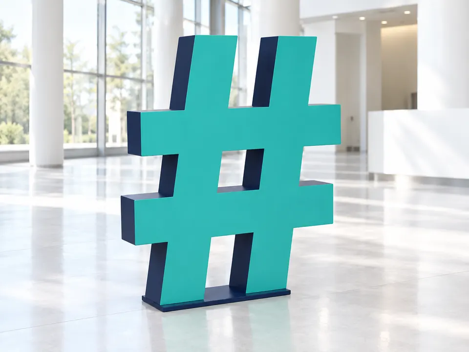 Hashtag Props — illustrative example showing the product in use