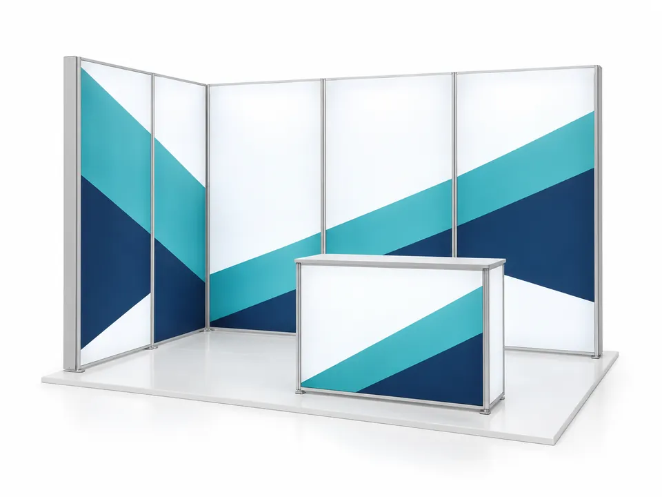 Modular Backlit Booths — illustrative product concept on a clean background