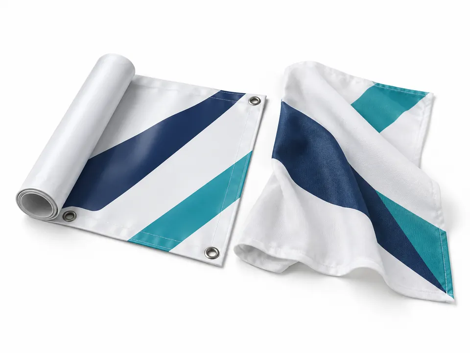 PVC & Fabric Banners — illustrative product concept on a clean background