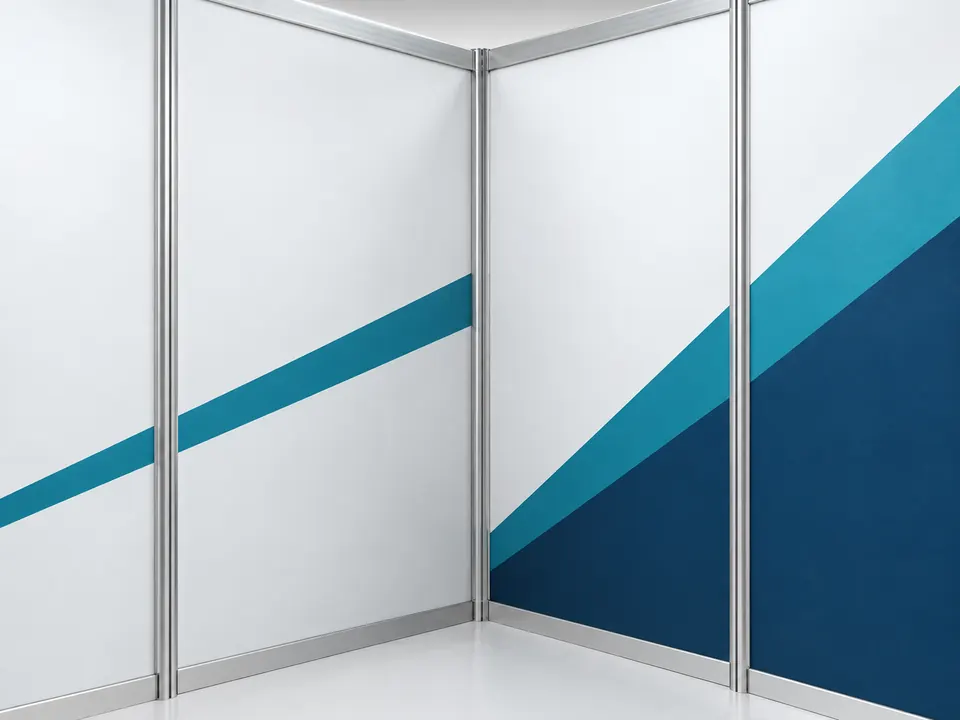 Shell Scheme Booths — close-up of the illustrative product materials and finish