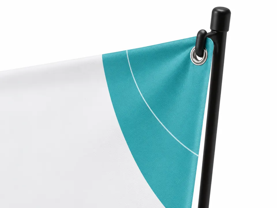 X Banners — close-up of the illustrative product materials and finish