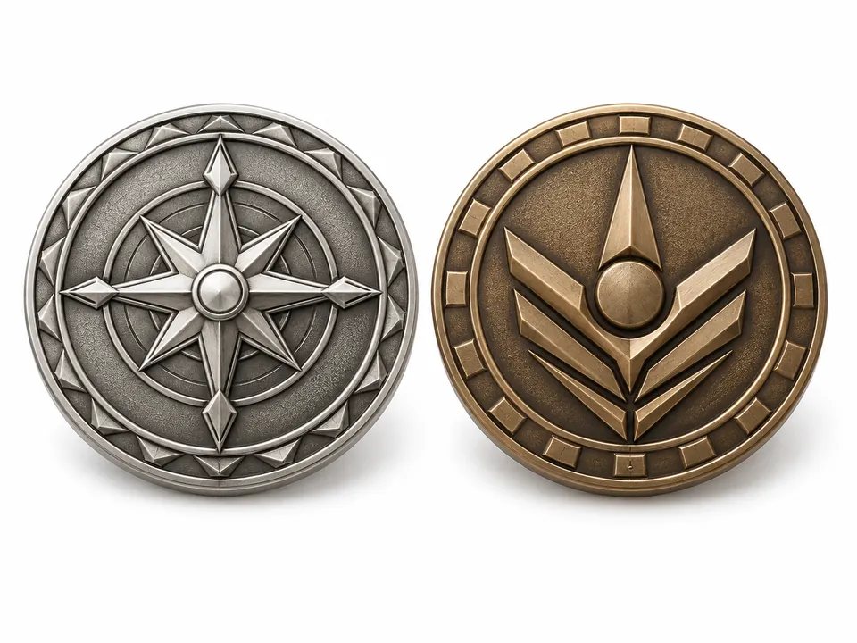 Challenge Coins — illustrative product concept on a clean background
