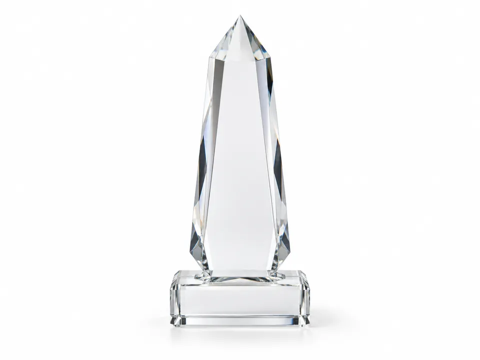 Crystal Trophies — illustrative product concept on a clean background
