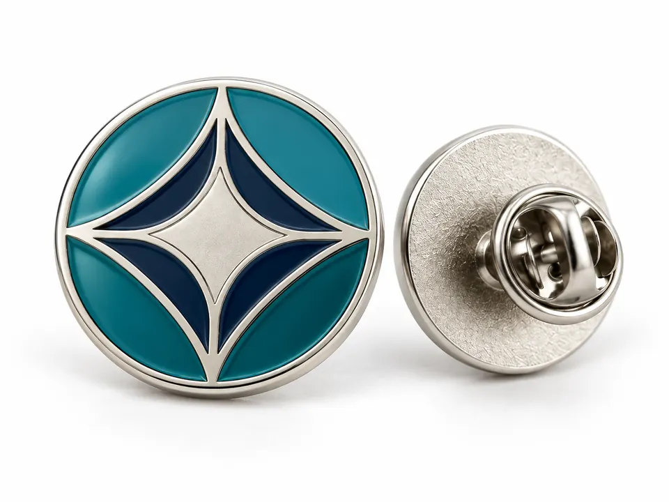 Lapel Pins — close-up of the illustrative product materials and finish