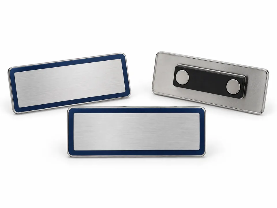 Name Badges — illustrative product concept on a clean background