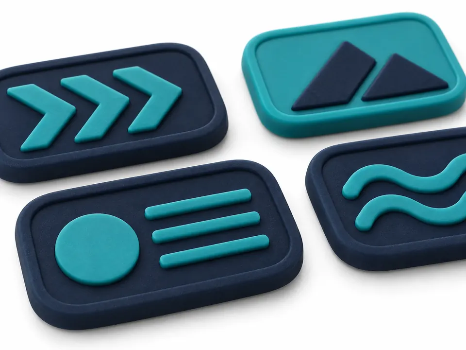 Silicone Labels — close-up of the illustrative product materials and finish