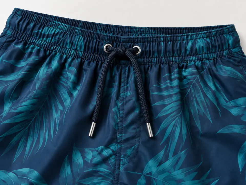 Beach Shorts — close-up of the illustrative product materials and finish