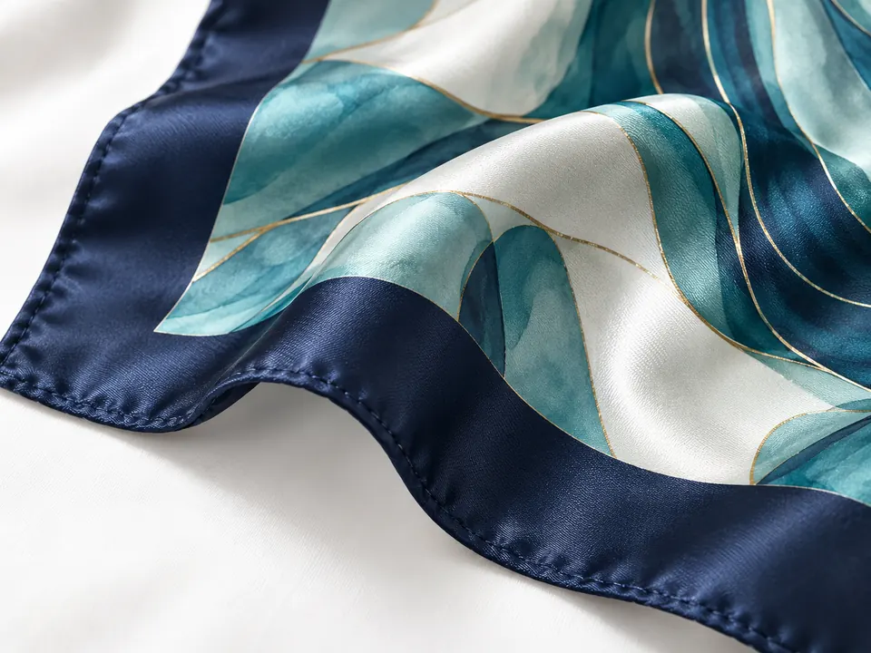 Scarves — close-up of the illustrative product materials and finish
