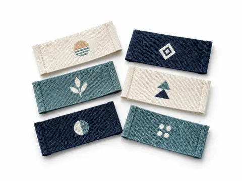 Woven Fabric Labels — illustrative product concept on a clean background
