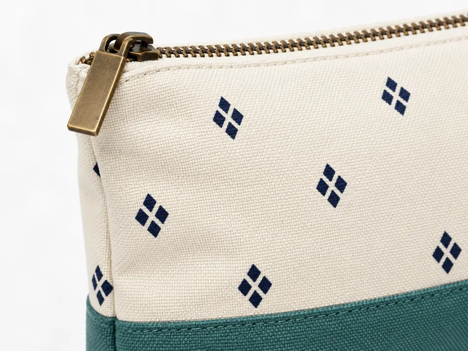 Zipper Pouches — close-up of the illustrative product materials and finish