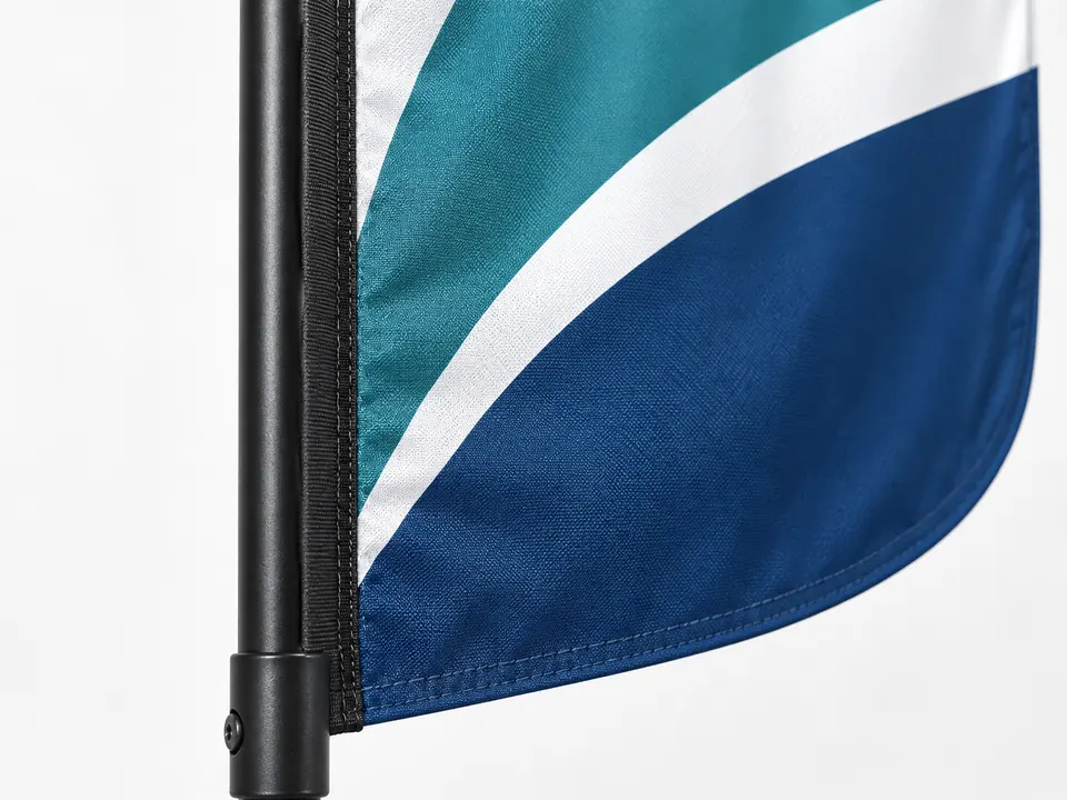 Advertising Flags — close-up of the illustrative product materials and finish
