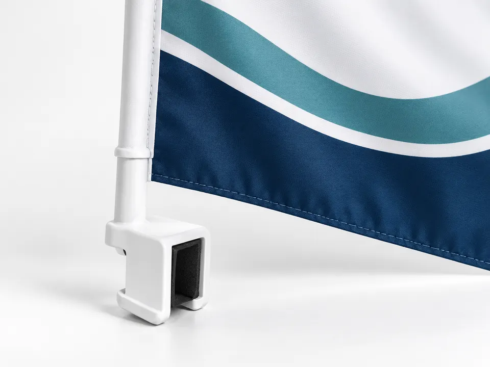 Car Flags — close-up of the illustrative product materials and finish
