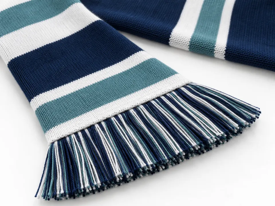 Fan Scarves — close-up of the illustrative product materials and finish