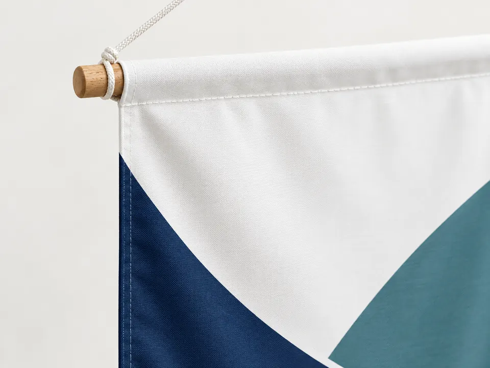 Hanging Conference Flags — close-up of the illustrative product materials and finish
