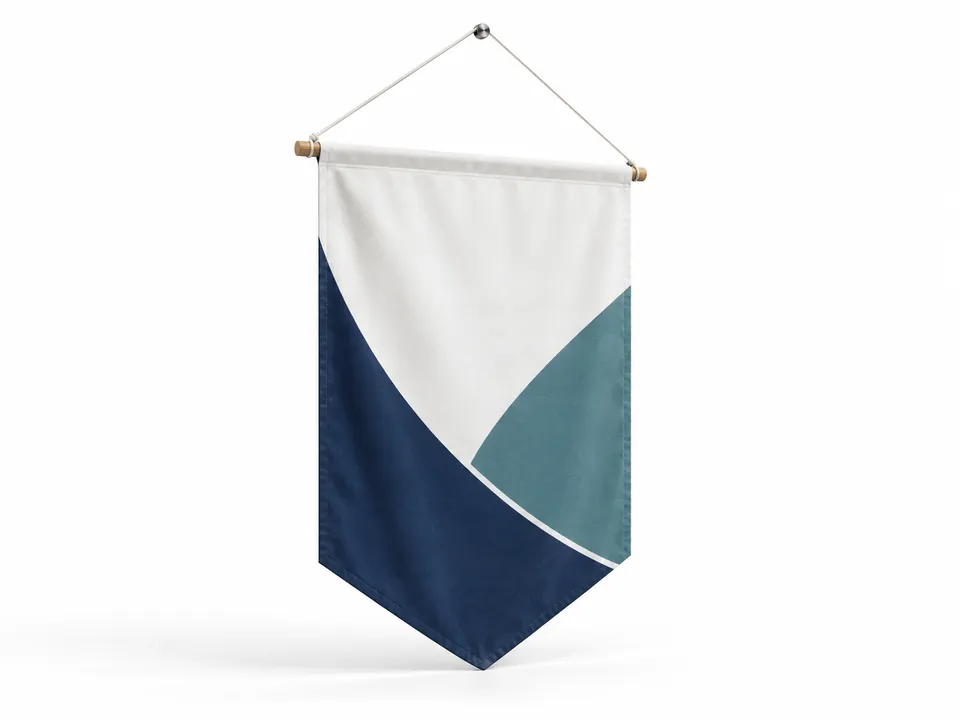 Hanging Conference Flags — illustrative product concept on a clean background