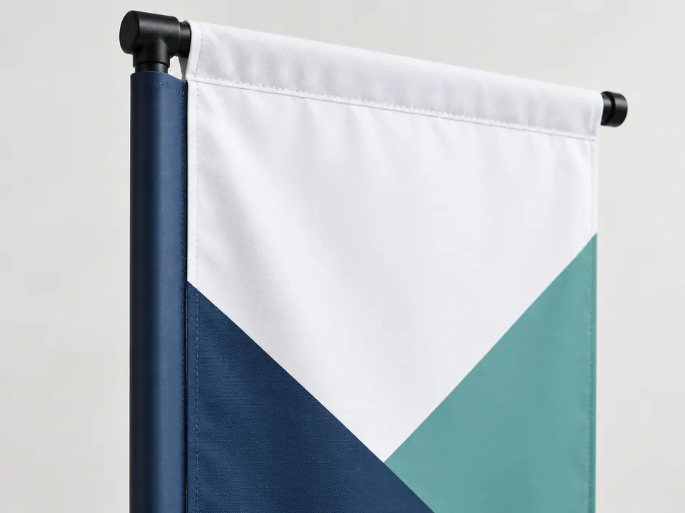L Shape Flags — close-up of the illustrative product materials and finish