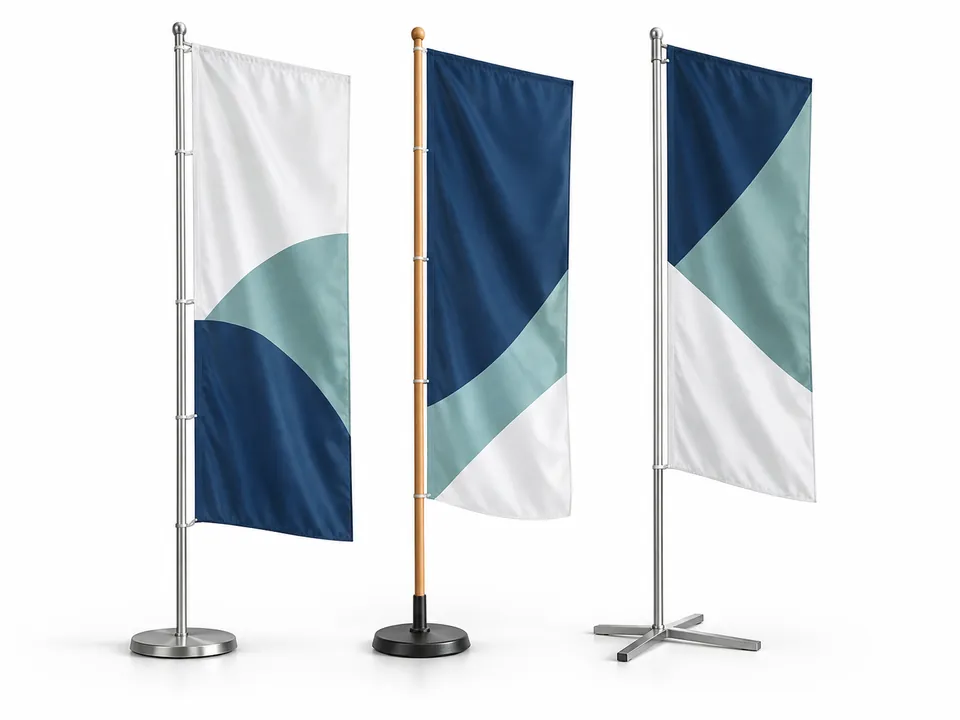 Pole Flags — illustrative product concept on a clean background