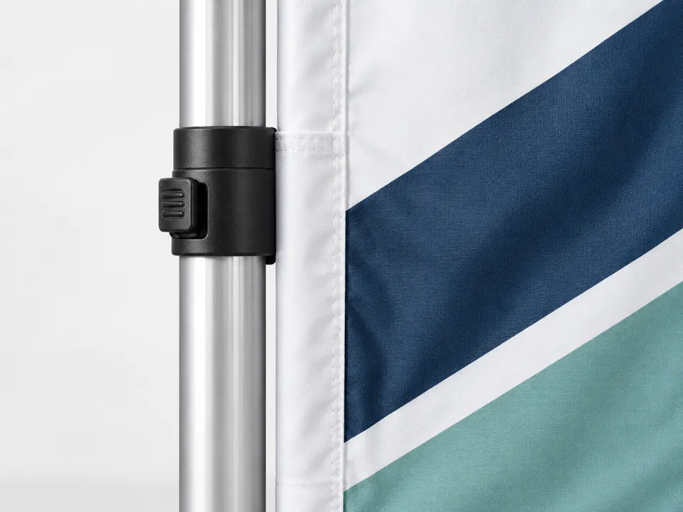 Telescopic Flags — close-up of the illustrative product materials and finish