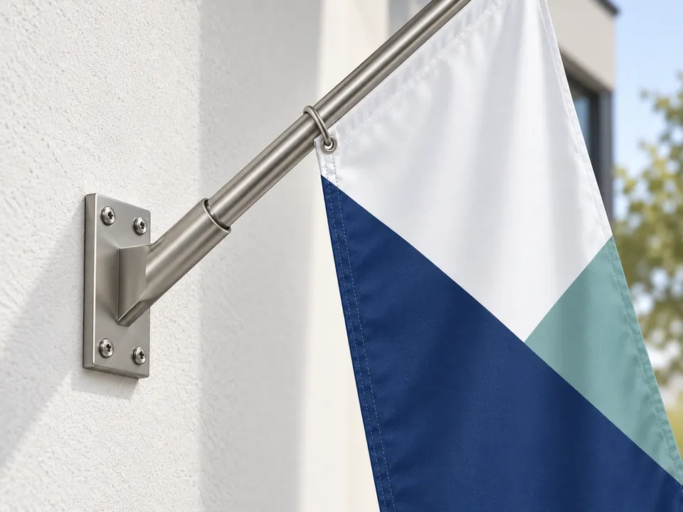 Wall Mounted Flags — close-up of the illustrative product materials and finish