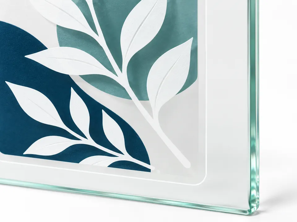 Clear Static Cling with White Ink — close-up of the illustrative product materials and finish