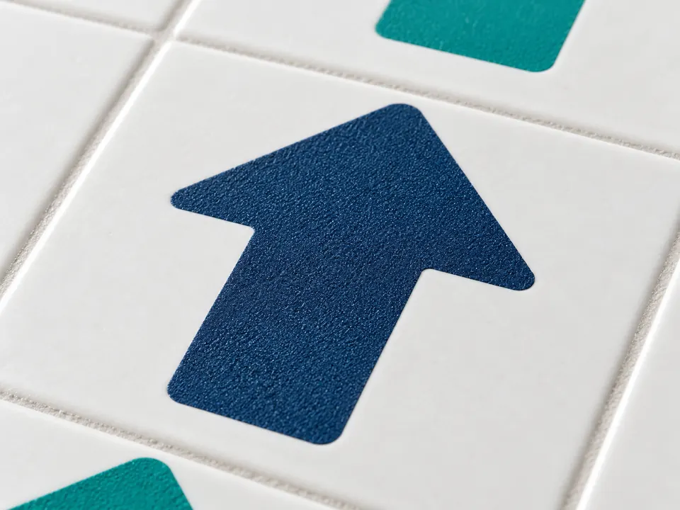 Floor Direction Stickers — close-up of the illustrative product materials and finish
