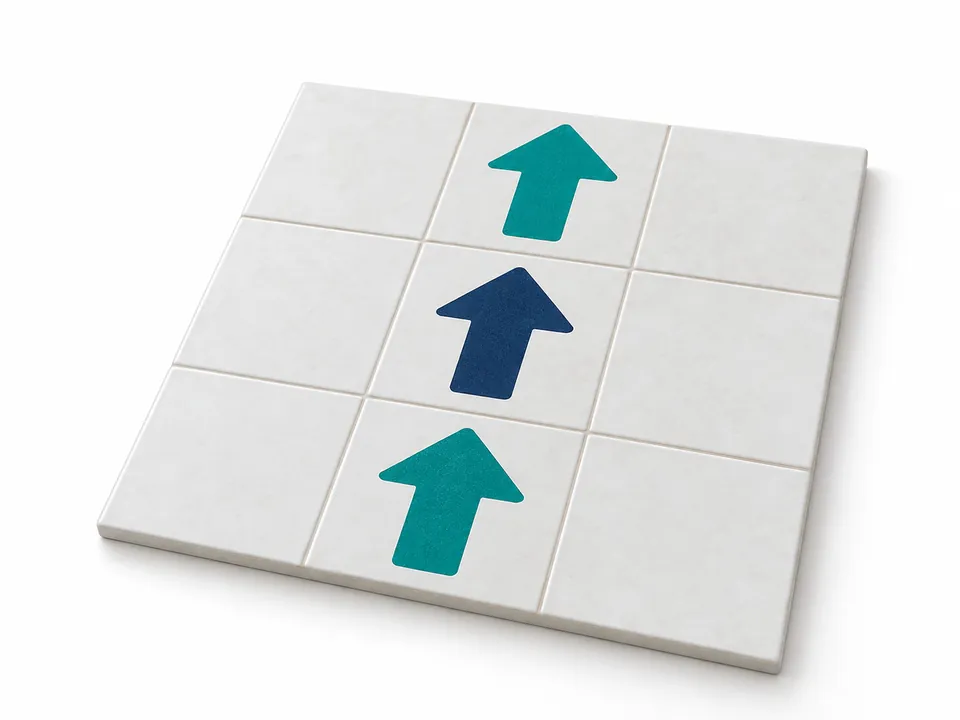 Floor Direction Stickers — illustrative product concept on a clean background