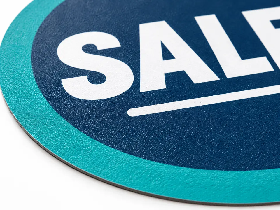 Floor Sale Stickers — close-up of the illustrative product materials and finish