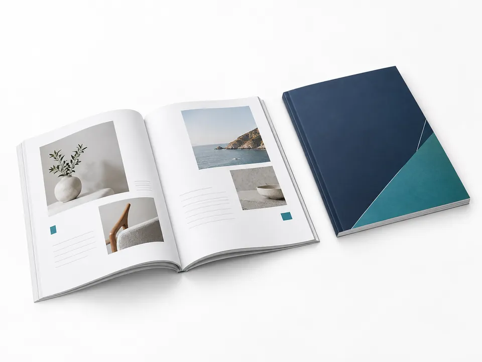 Booklets & Catalogues — illustrative product concept on a clean background