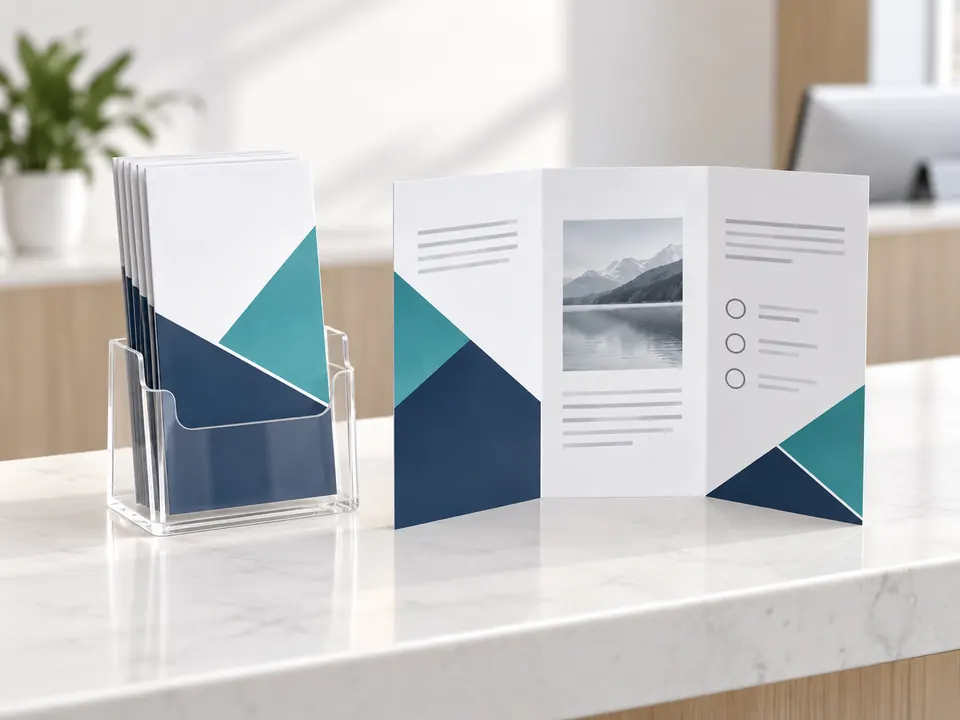 Brochures — illustrative example showing the product in use