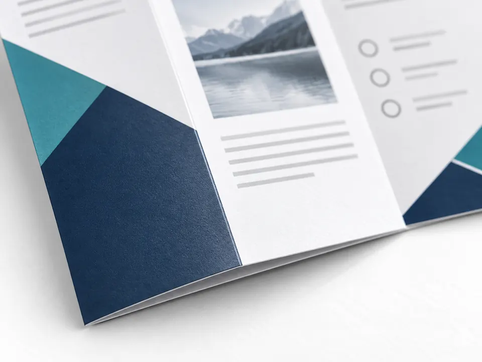 Brochures — close-up of the illustrative product materials and finish