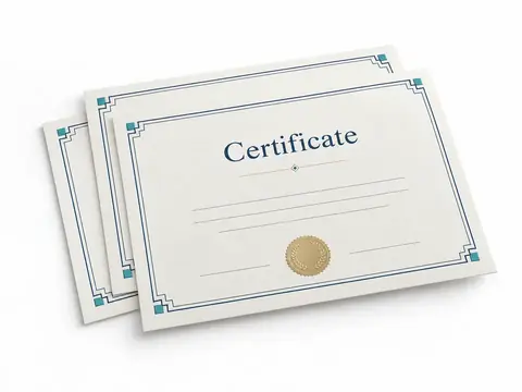 Certificates — illustrative product concept on a clean background