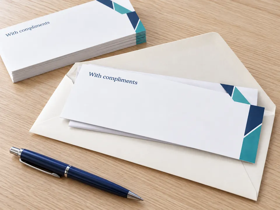 Compliment Slips — illustrative example showing the product in use