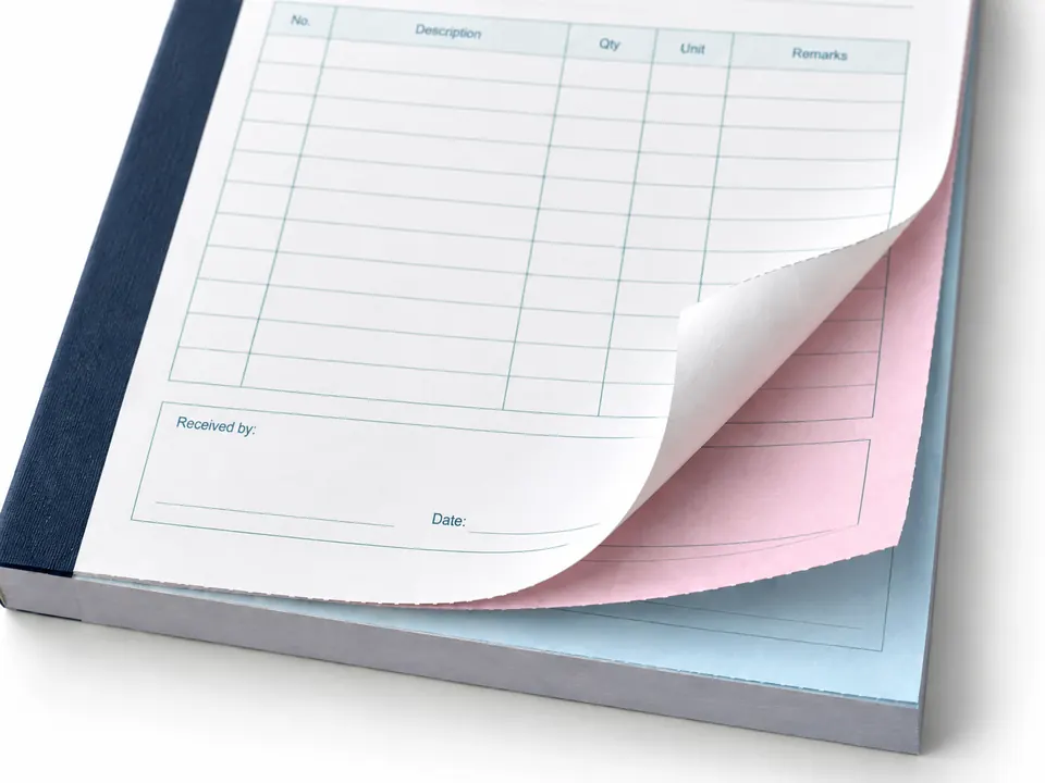 Delivery Order Books — close-up of the illustrative product materials and finish