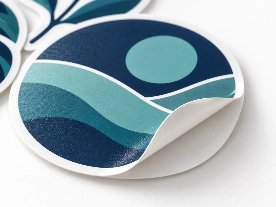 Die Cut Stickers — close-up of the illustrative product materials and finish