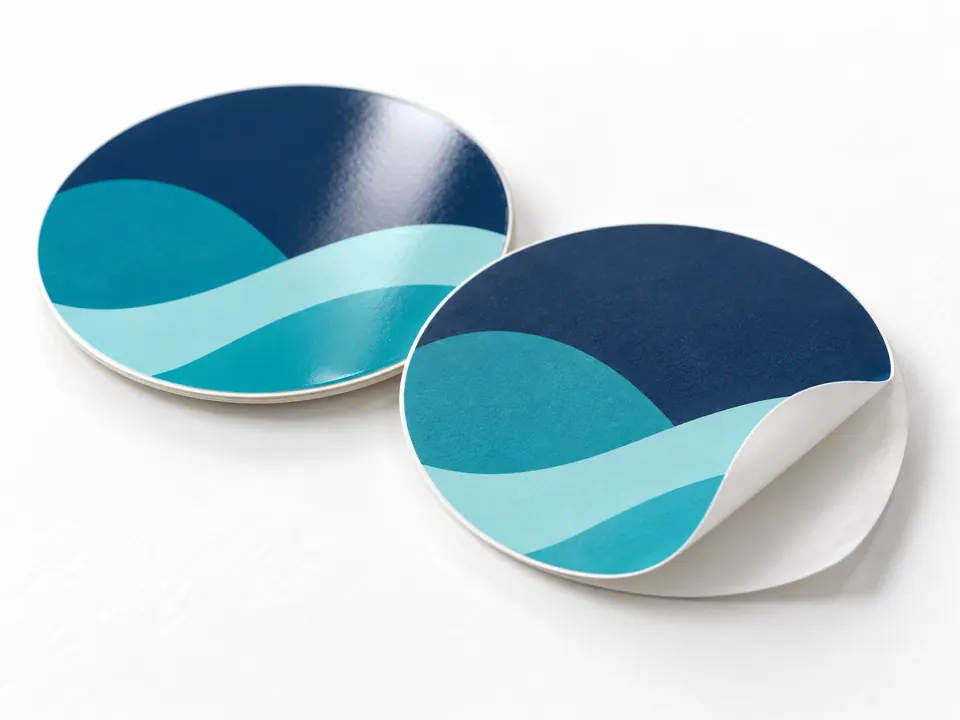 Gloss & Matt Paper Stickers — close-up of the illustrative product materials and finish