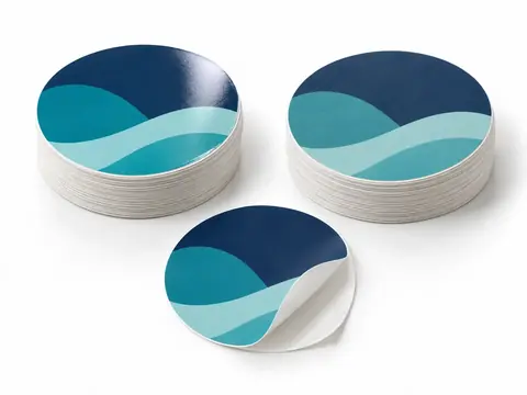 Gloss & Matt Paper Stickers — illustrative product concept on a clean background