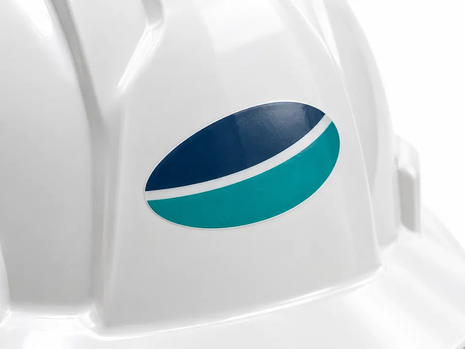 Helmet Stickers — close-up of the illustrative product materials and finish