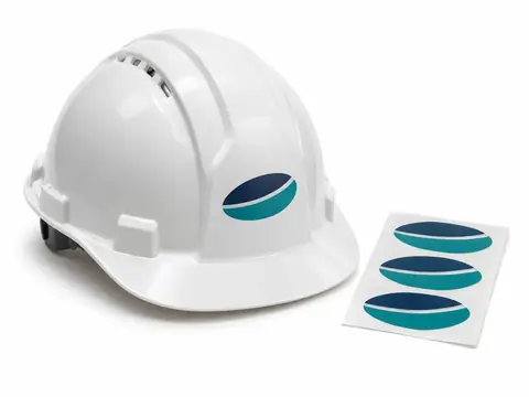 Helmet Stickers — illustrative product concept on a clean background