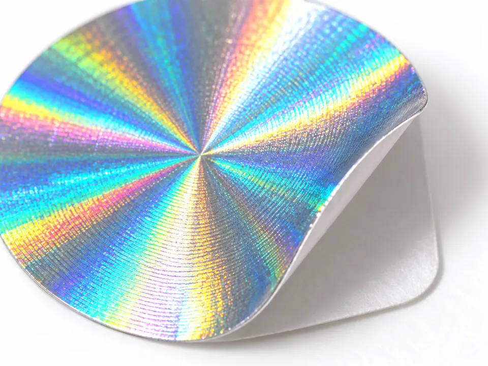 Hologram Stickers — close-up of the illustrative product materials and finish