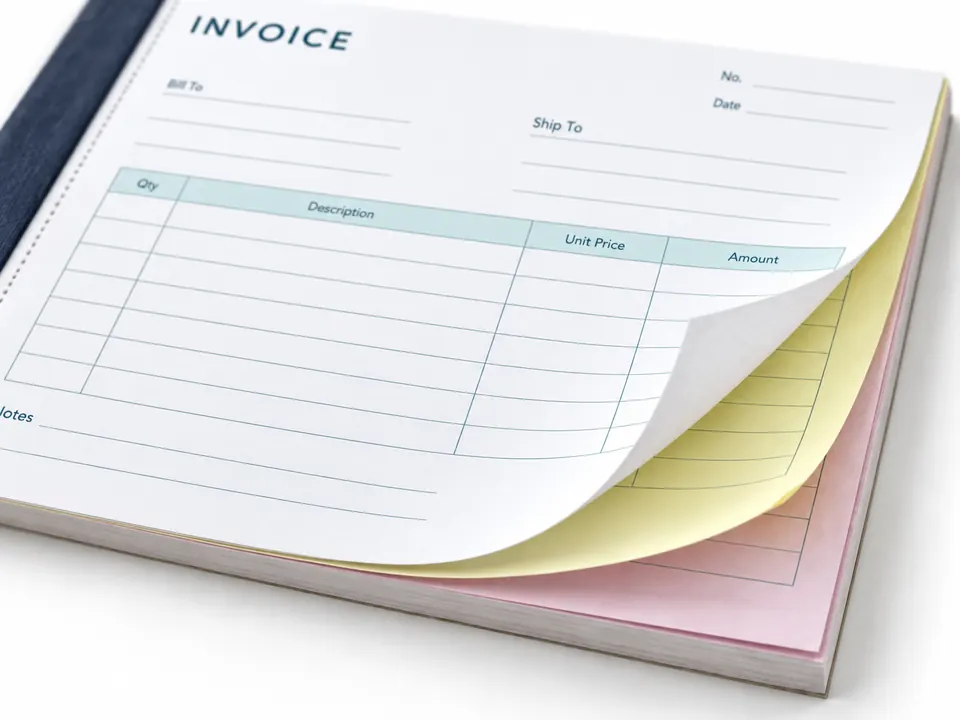 Invoice Books — close-up of the illustrative product materials and finish