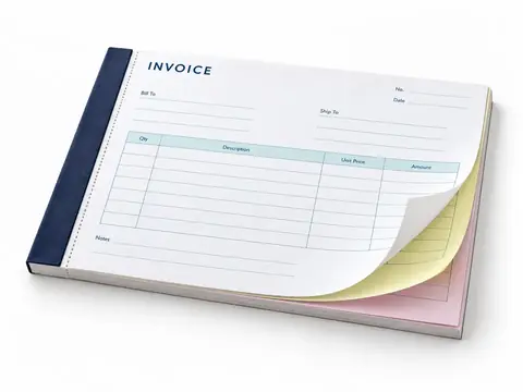 Invoice Books — illustrative product concept on a clean background