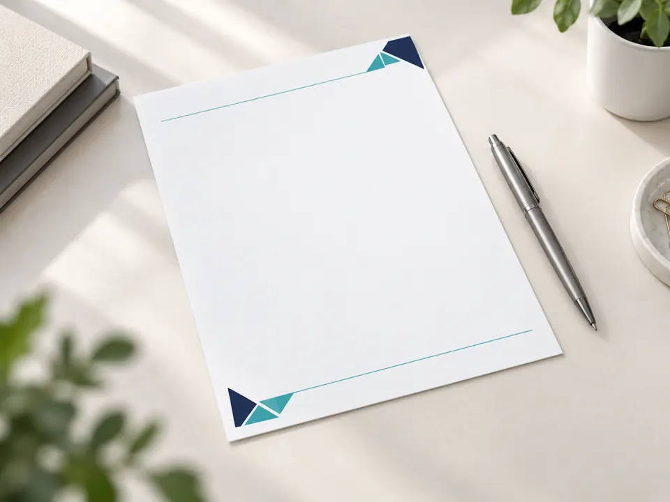 Letterheads — illustrative example showing the product in use