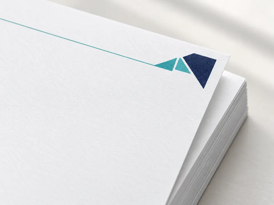 Letterheads — close-up of the illustrative product materials and finish