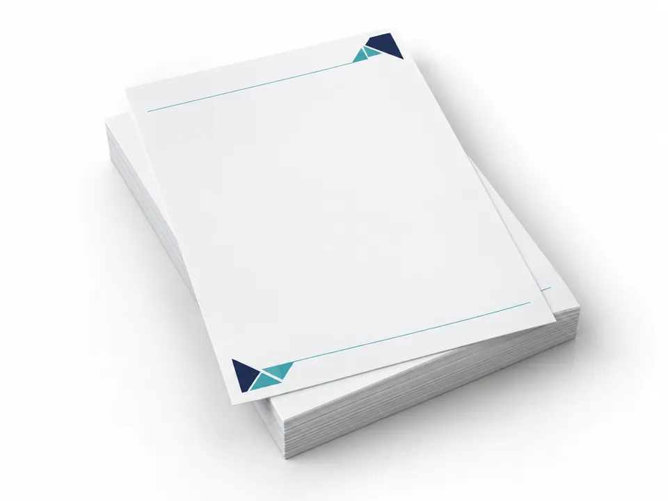 Letterheads — illustrative product concept on a clean background