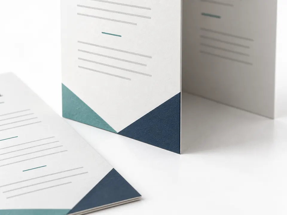 Menu Cards — close-up of the illustrative product materials and finish